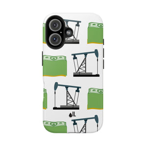 Pumpjack and Money Tough Phone Case (White)