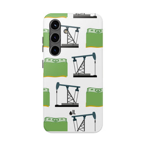 Pumpjack and Money Tough Phone Case (White)