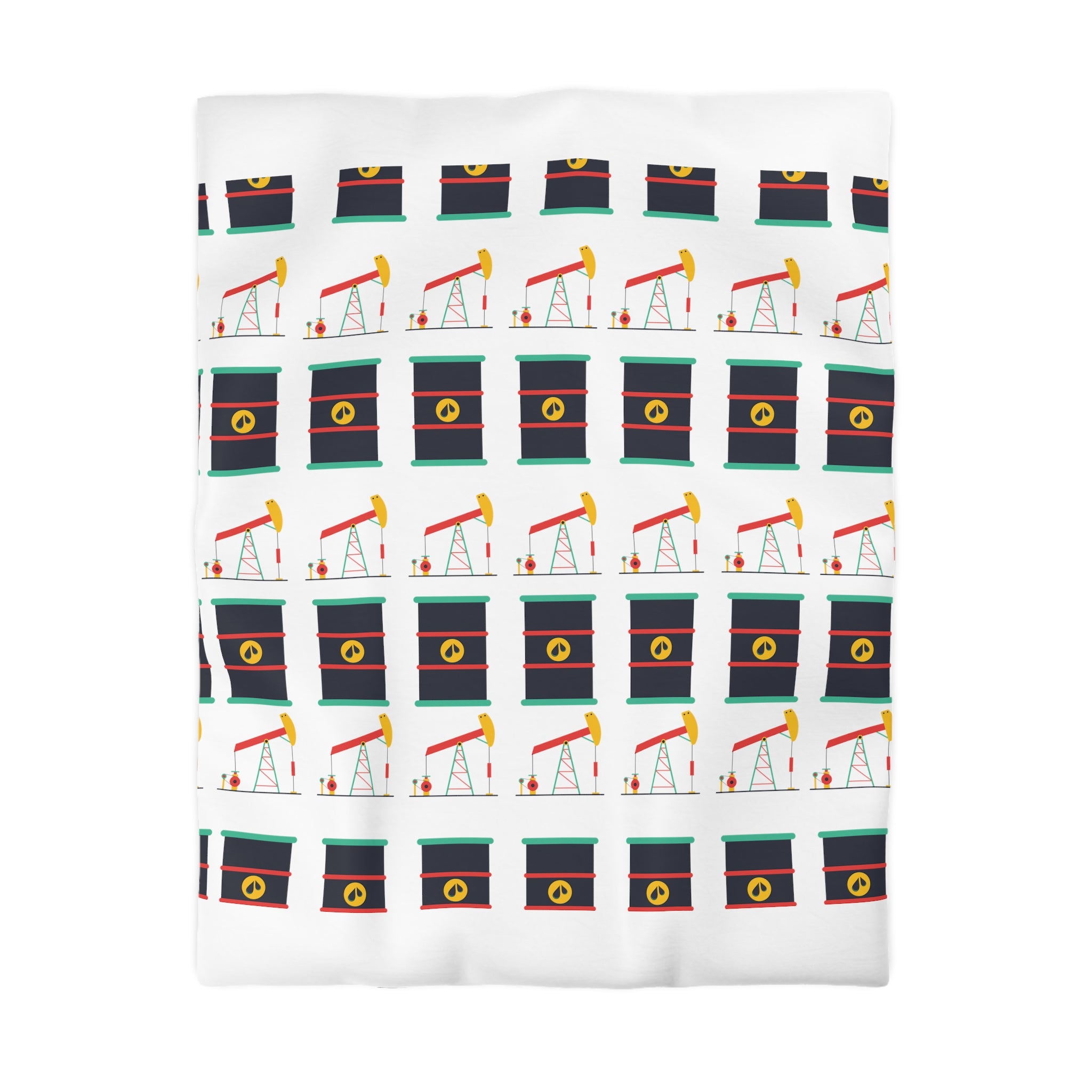 Pumpjack Oilfield Microfiber Duvet Cover