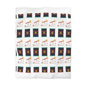 Pumpjack Oilfield Microfiber Duvet Cover