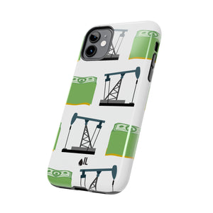 Pumpjack and Money Tough Phone Case (White)