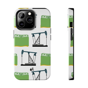 Pumpjack and Money Tough Phone Case (White)