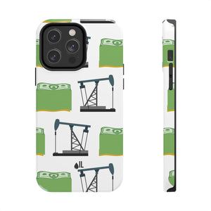 Pumpjack and Money Tough Phone Case (White)