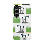 Pumpjack and Money Tough Phone Case (White)