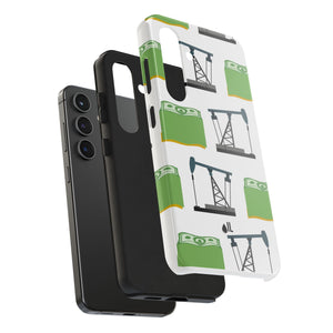 Pumpjack and Money Tough Phone Case (White)