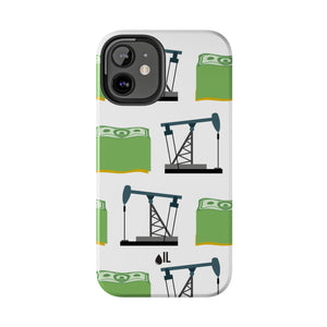 Pumpjack and Money Tough Phone Case (White)