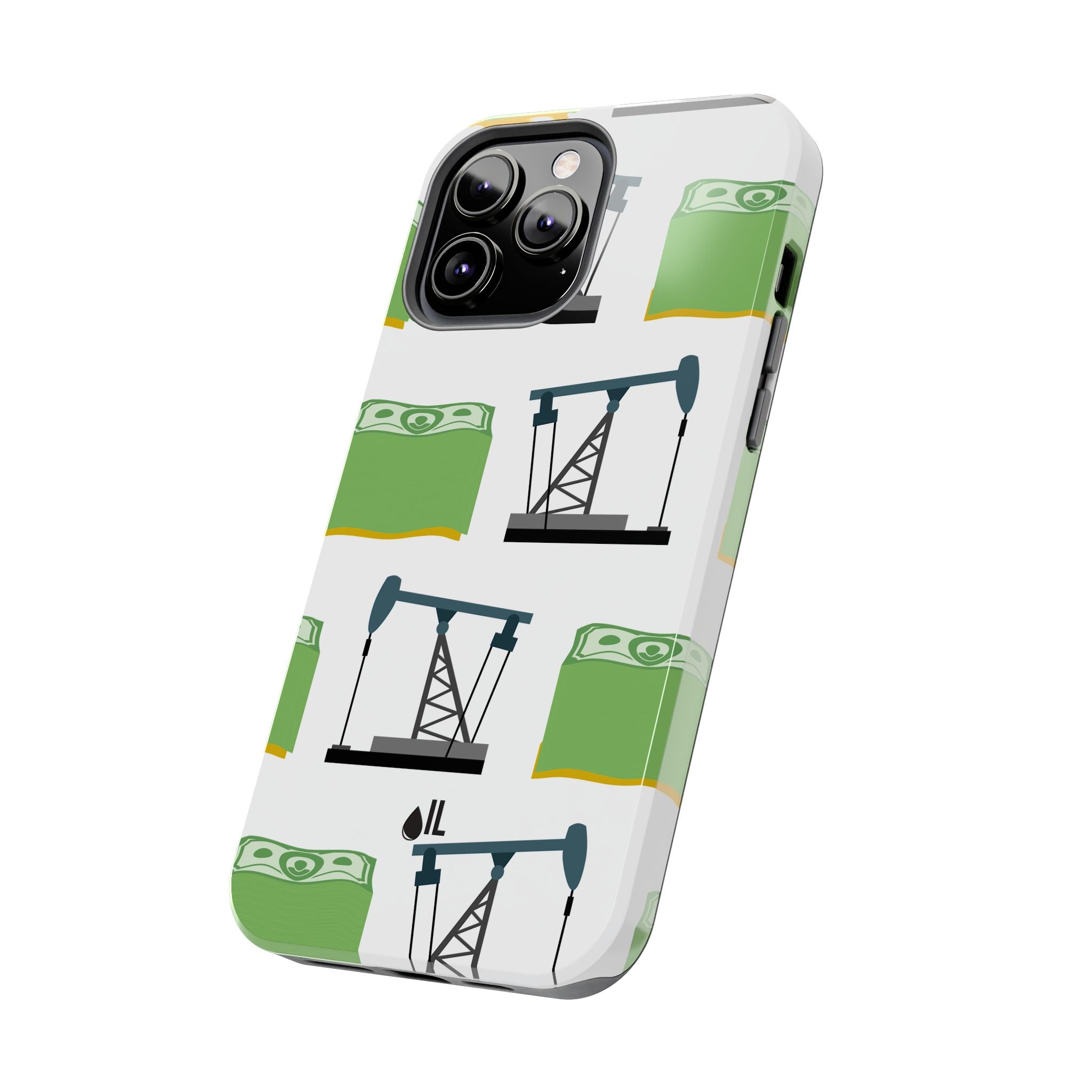 Pumpjack and Money Tough Phone Case (White)