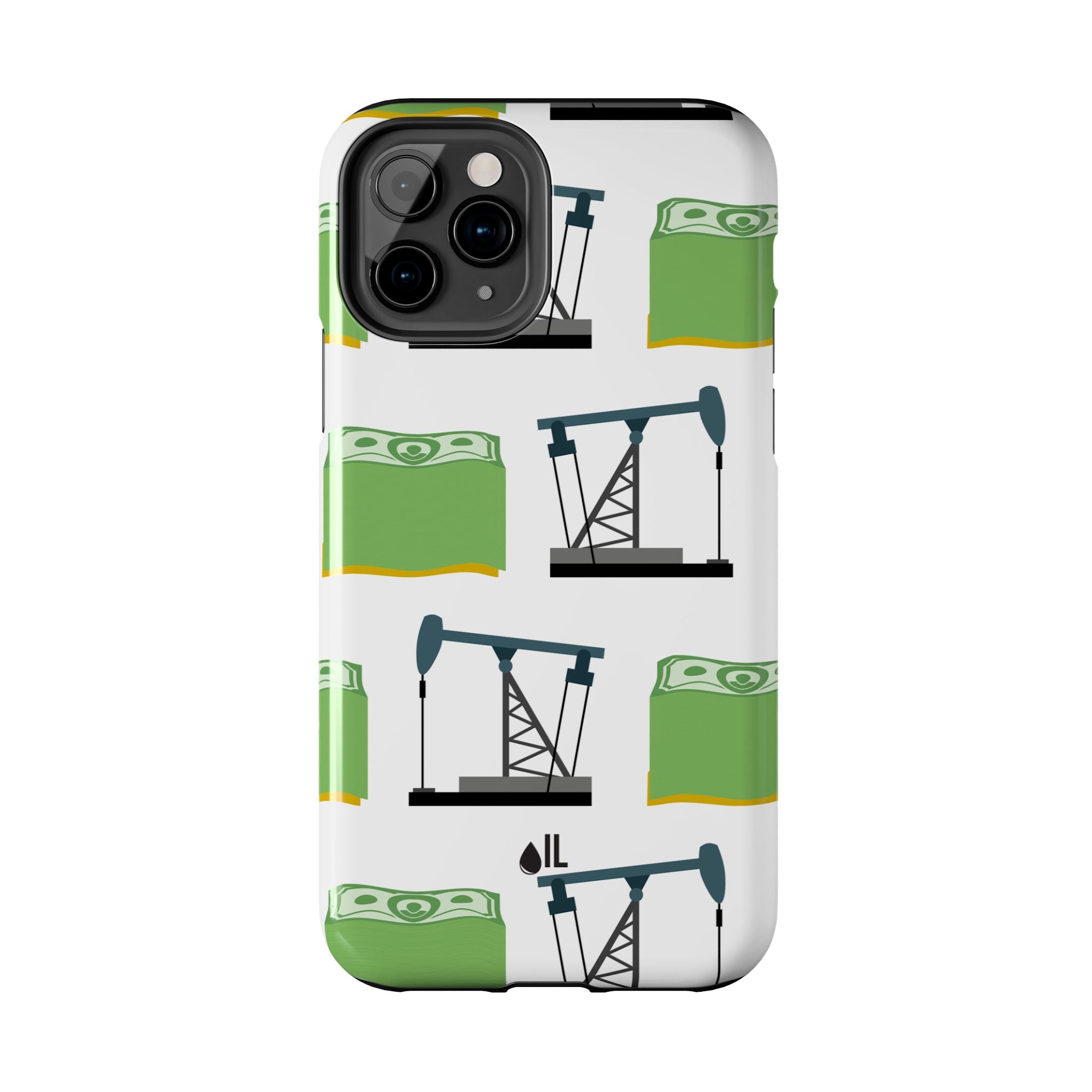 Pumpjack and Money Tough Phone Case (White)