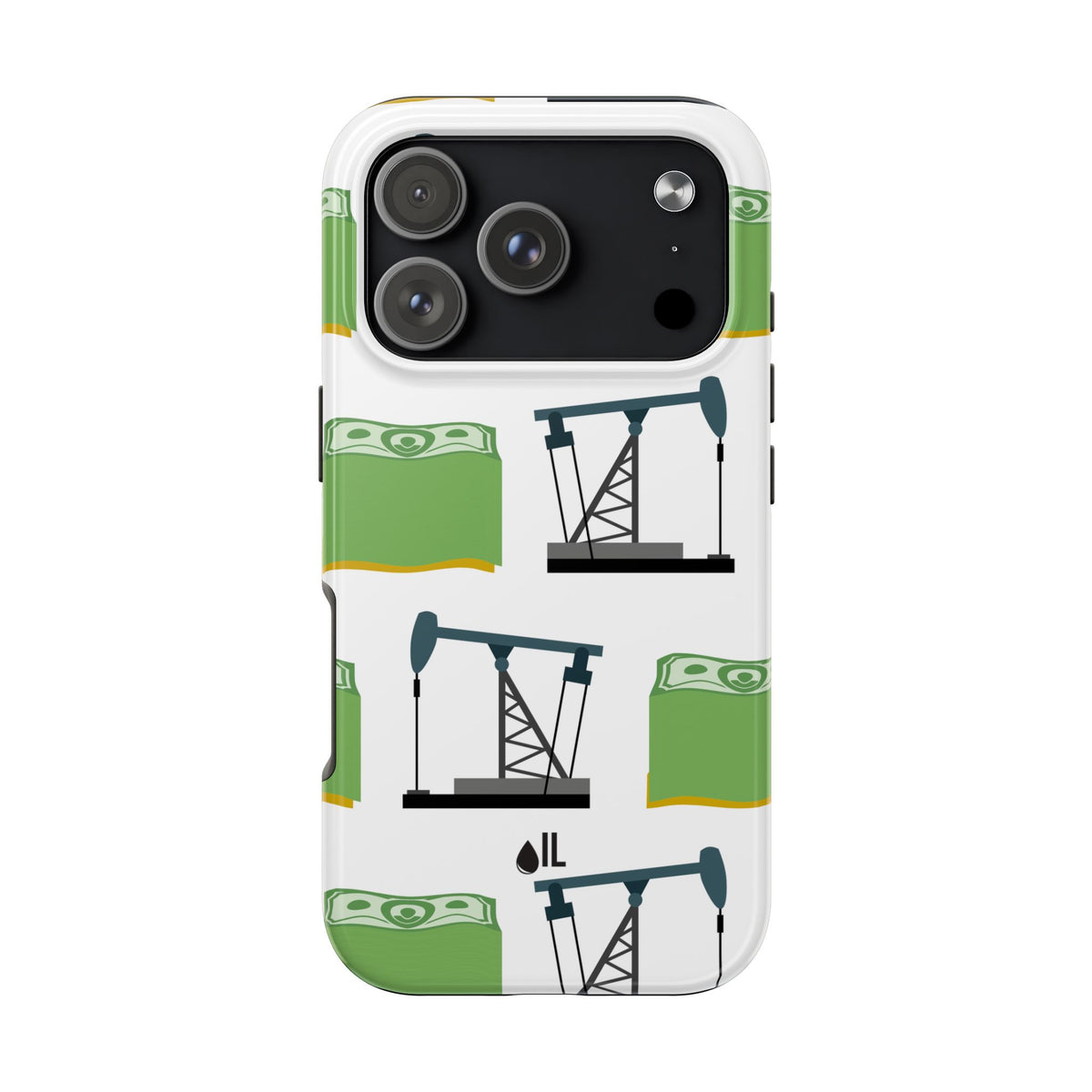 Pumpjack and Money Tough Phone Case (White)