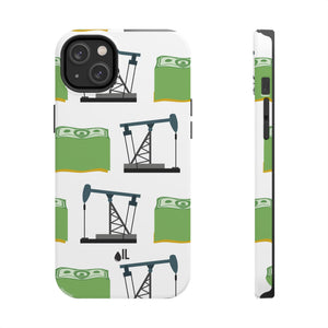 Pumpjack and Money Tough Phone Case (White)