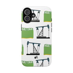 Pumpjack and Money Tough Phone Case (White)