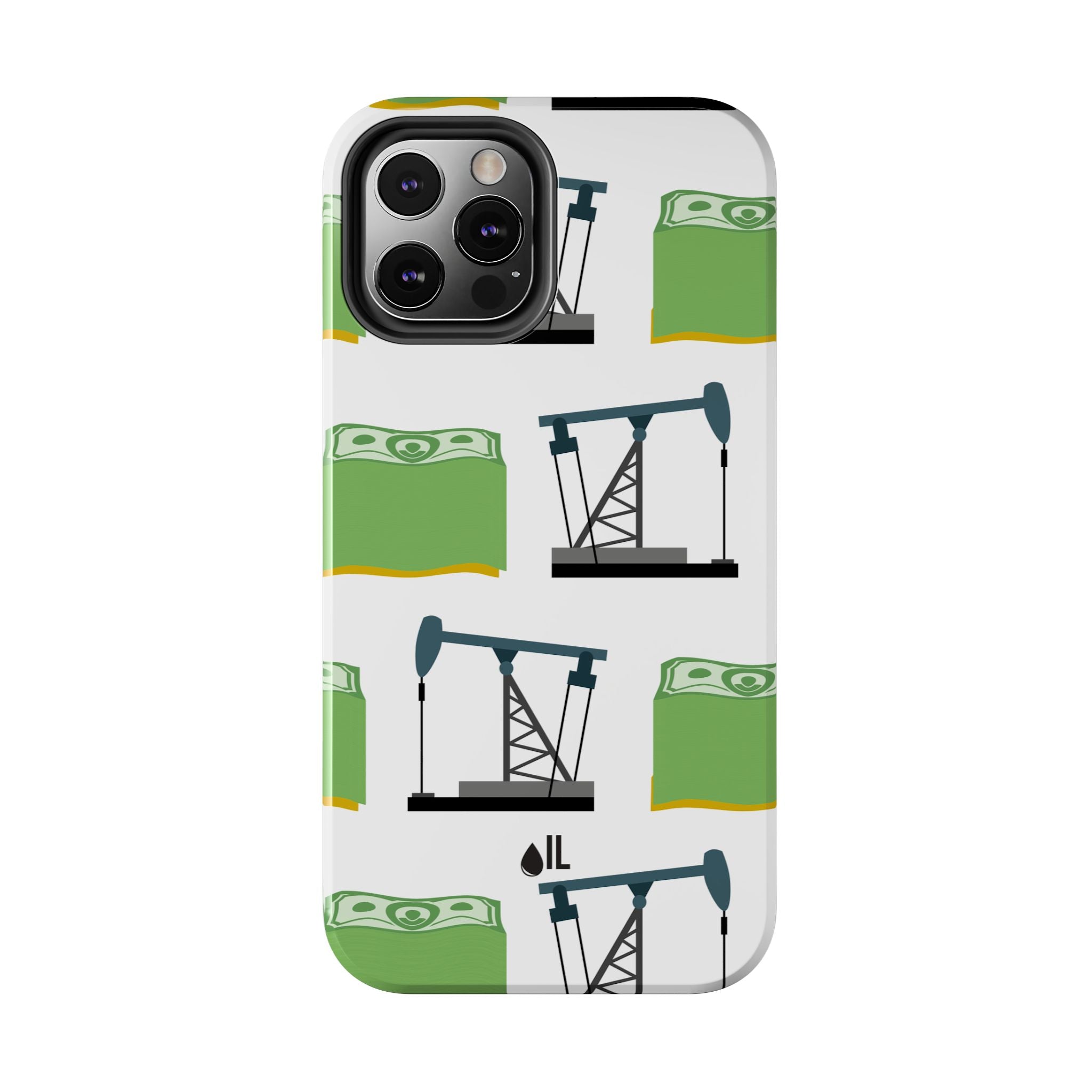 Pumpjack and Money Tough Phone Case (White)