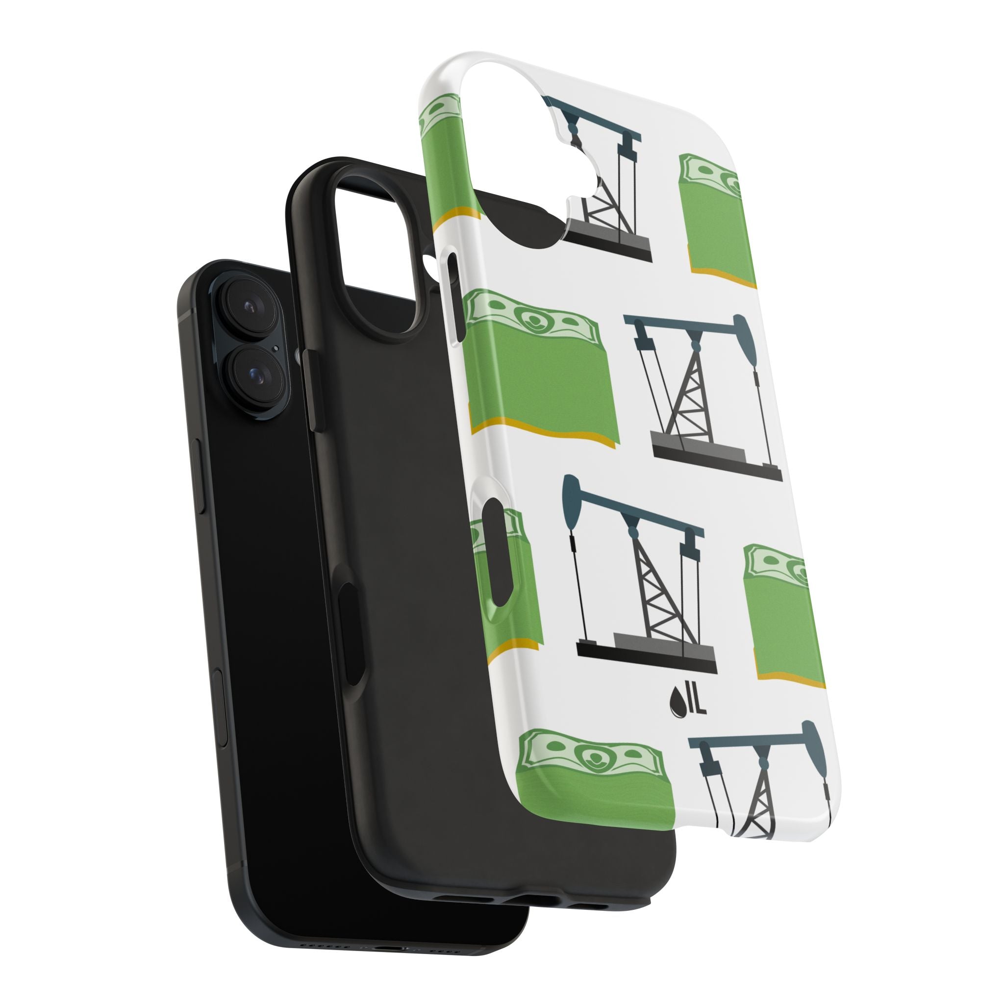 Pumpjack and Money Tough Phone Case (White)