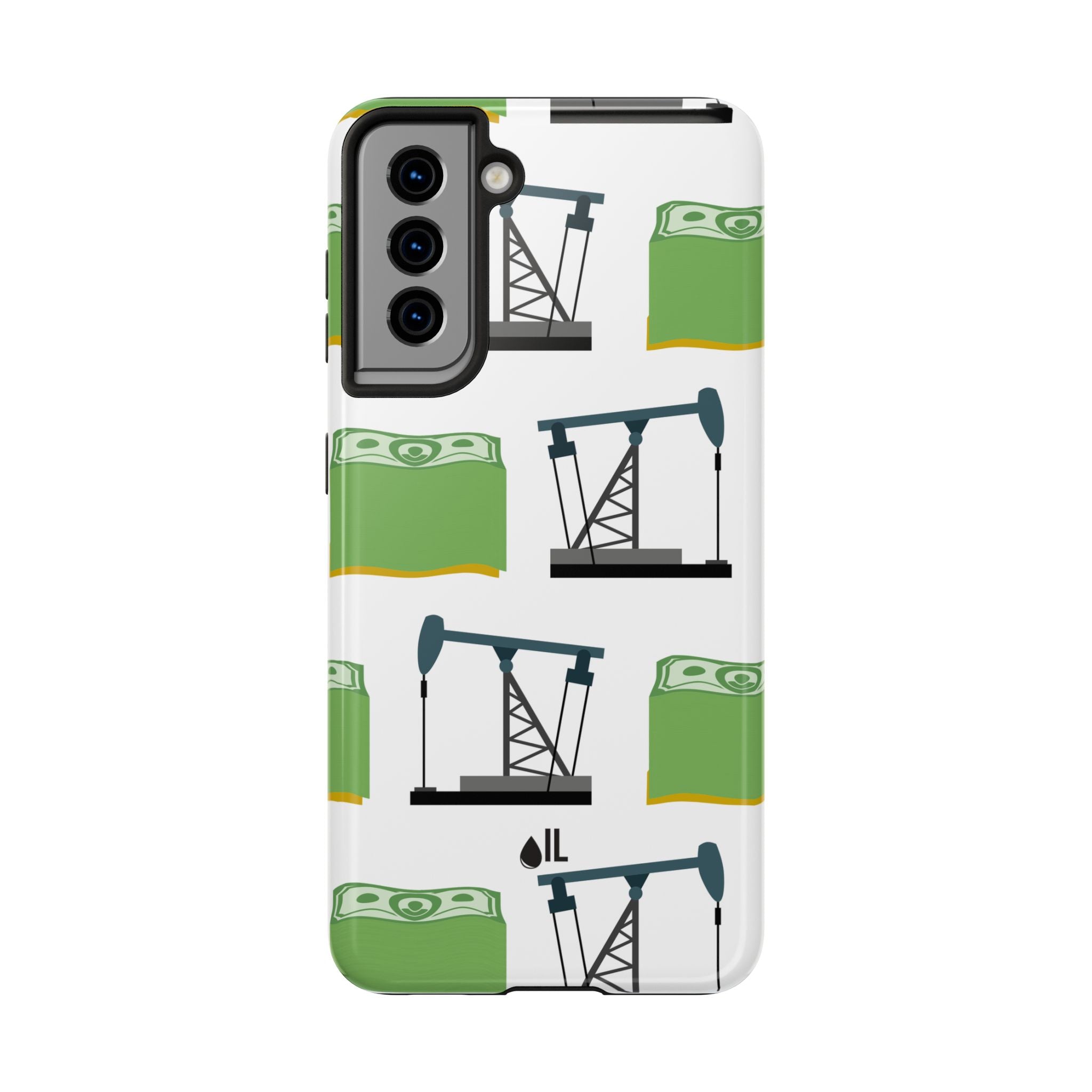 Pumpjack and Money Tough Phone Case (White)