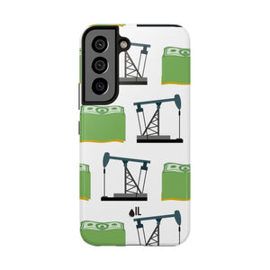 Pumpjack and Money Tough Phone Case (White)