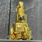 Oil drill bit keychain Shiny Gold