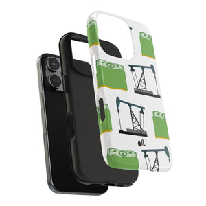 Pumpjack and Money Tough Phone Case (White)