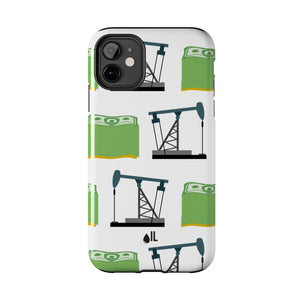 Pumpjack and Money Tough Phone Case (White)