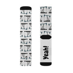 Frac Yeah! Pumpjack Oilfield Socks (White)