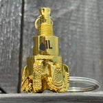 Oil drill bit keychain Shiny Gold