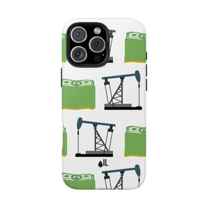 Pumpjack and Money Tough Phone Case (White)