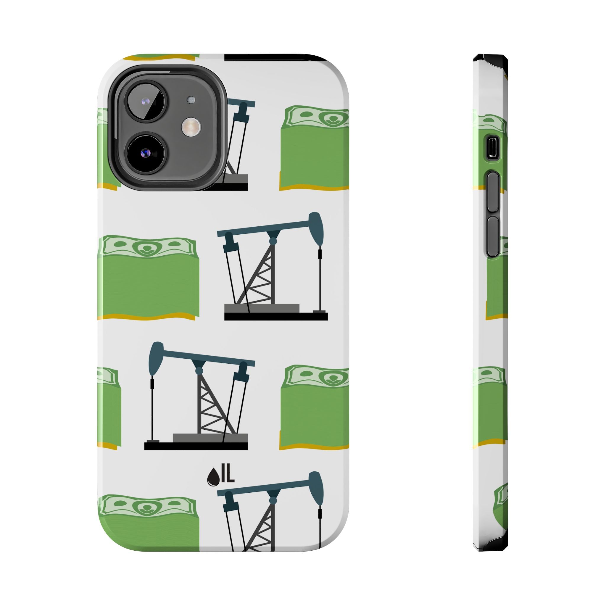 Pumpjack and Money Tough Phone Case (White)