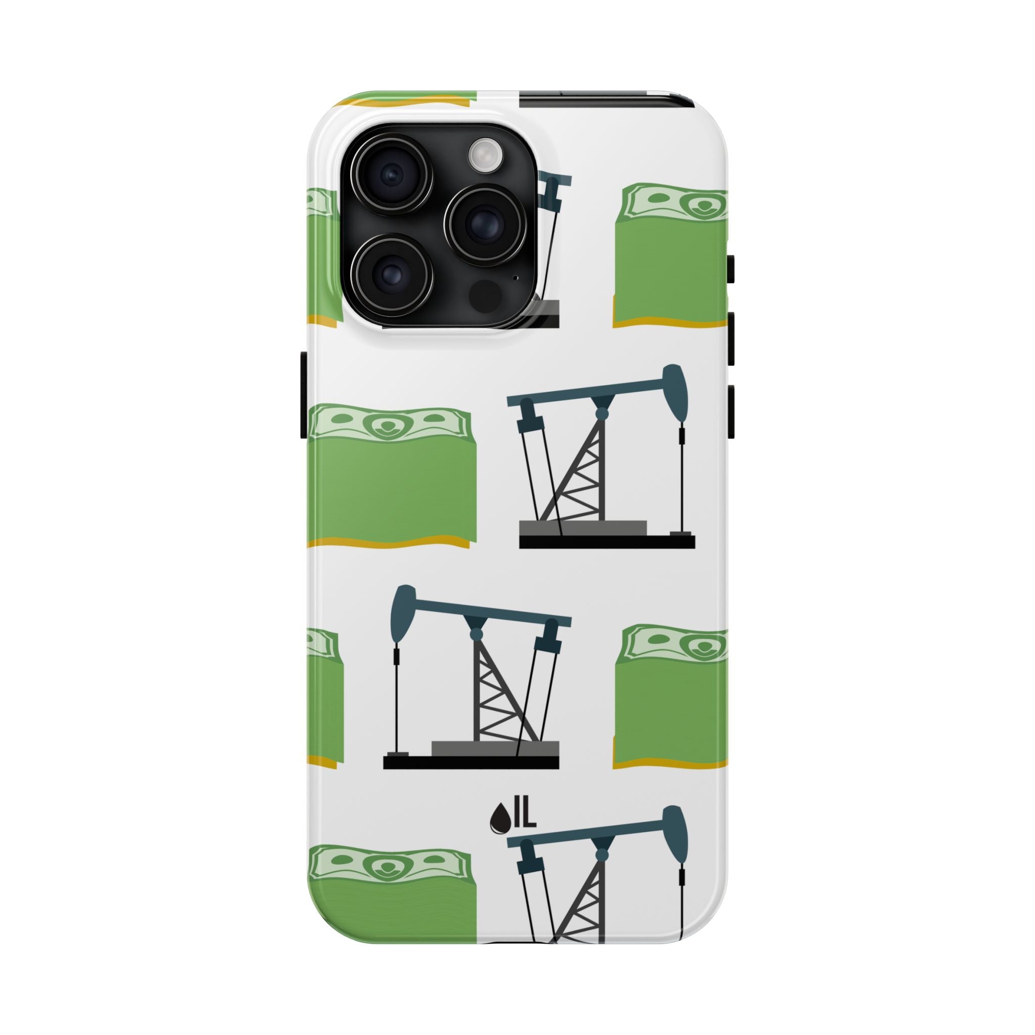 Pumpjack and Money Tough Phone Case (White)