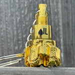 Oil drill bit keychain Shiny Gold