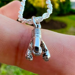 Oilfield Worker Necklace - Handcrafted Sterling Silver Drill Bit Charm