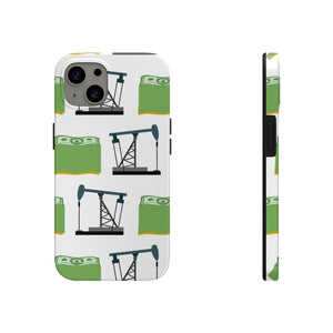 Pumpjack and Money Tough Phone Case (White)