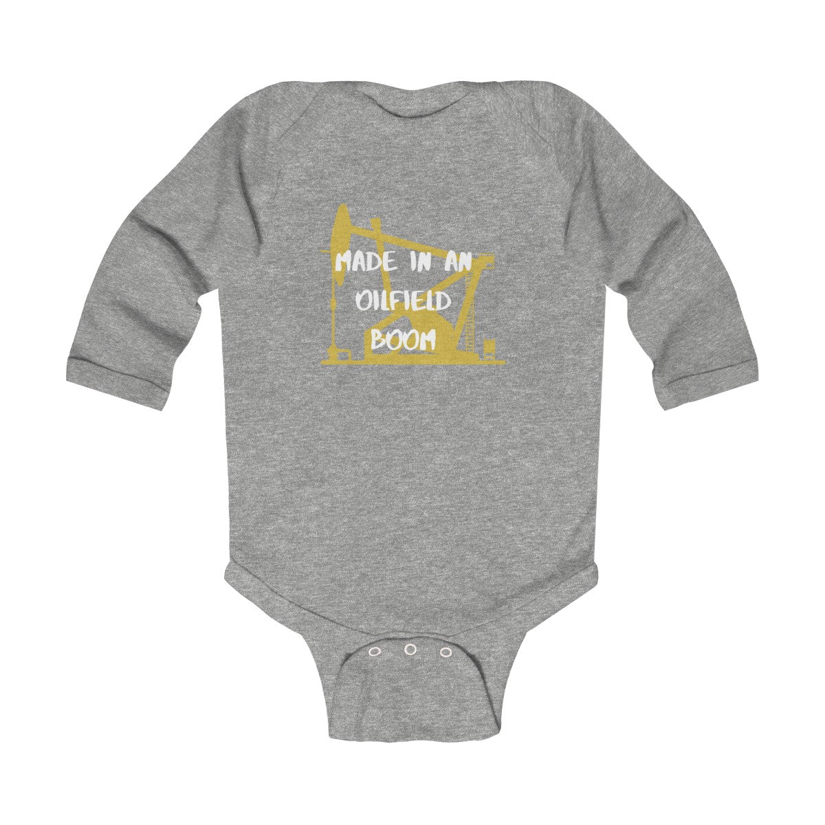 Made in an Oilfield Boom Infant Long Sleeve Bodysuit (Dark Colors)