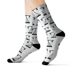 Frac it Pumpjack Oilfield Socks (White)