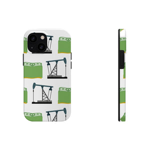 Pumpjack and Money Tough Phone Case (White)