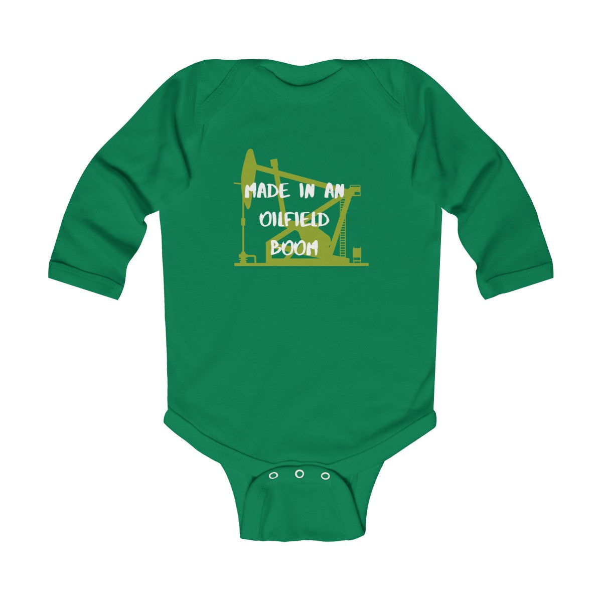 Made in an Oilfield Boom Infant Long Sleeve Bodysuit (Dark Colors)