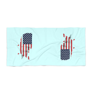 American Oilfield Beach Towel (Light Cyan)