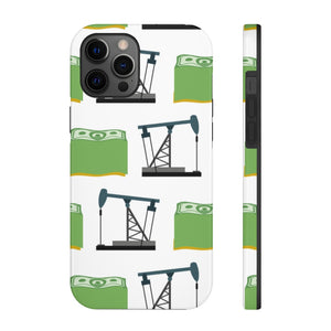 Pumpjack and Money Tough Phone Case (White)