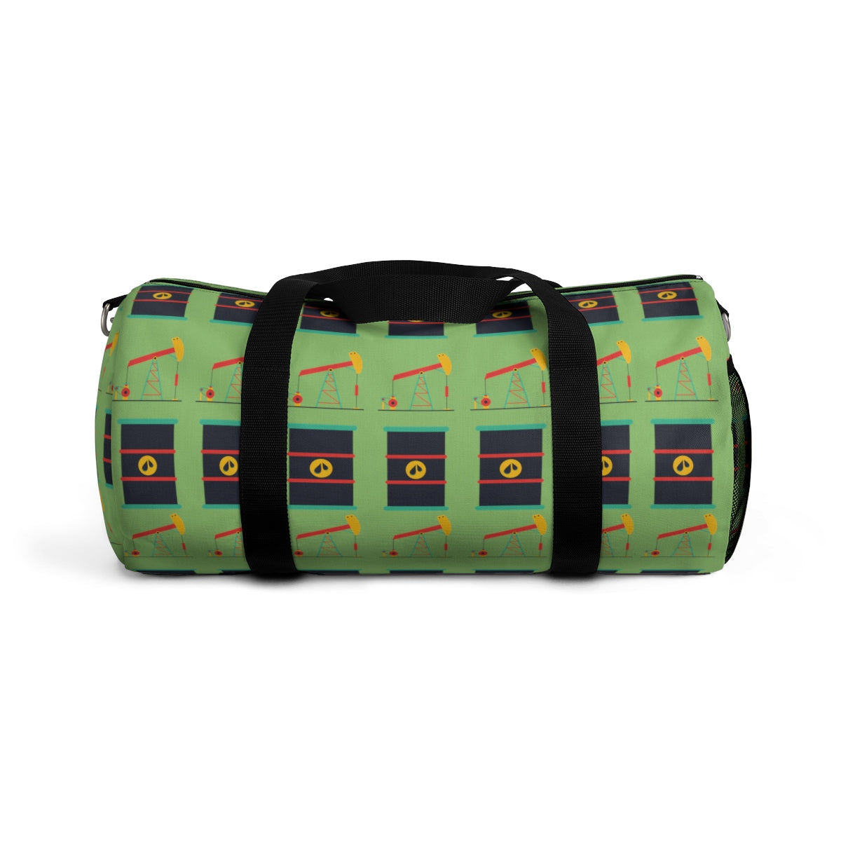 Pumpjack and Oil Drum Oilfield Duffel Bag (Dollar Bill Green)