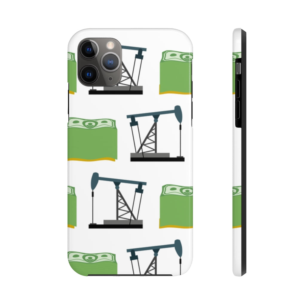 Pumpjack and Money Tough Phone Case (White)