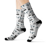 Drill It! Pumpjack Oilfield Socks (White)