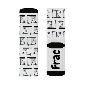 Frac it Pumpjack Oilfield Socks (White)