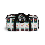 Pumpjack and Oil Drum Oilfield Duffel Bag (White)