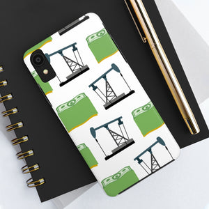 Pumpjack and Money Tough Phone Case (White)