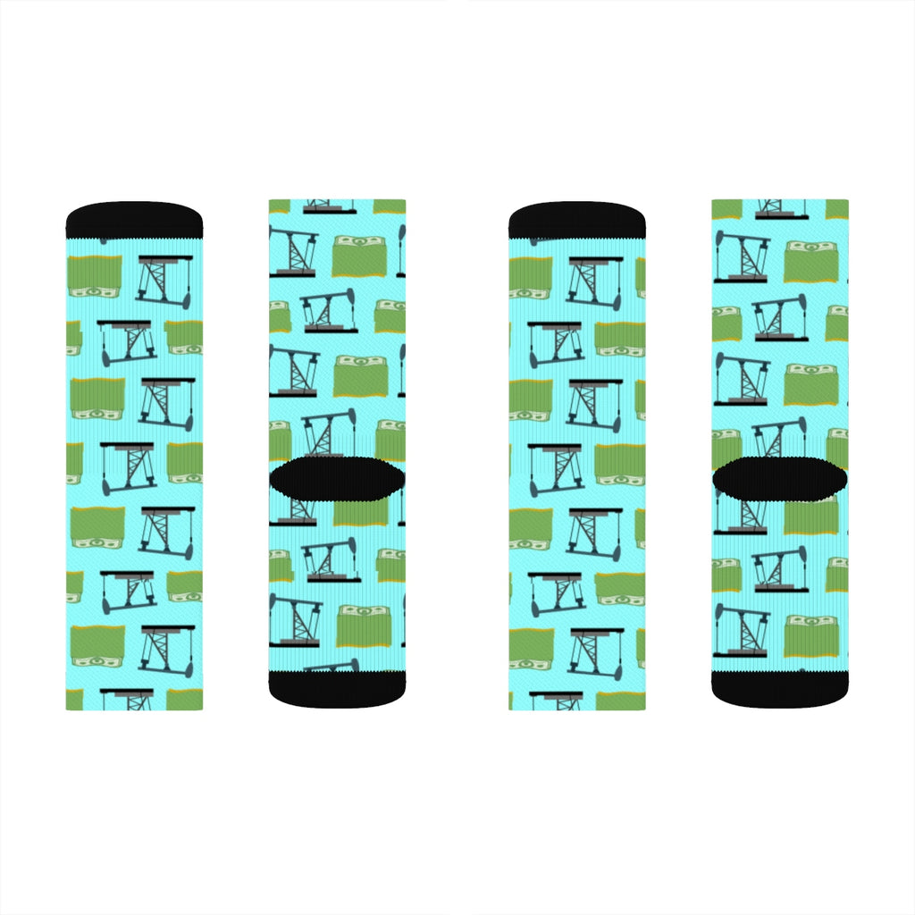 Oilfield and Money Socks (Blue)