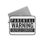 Parental Warning Oilfield Content Laptop Sleeve (White)