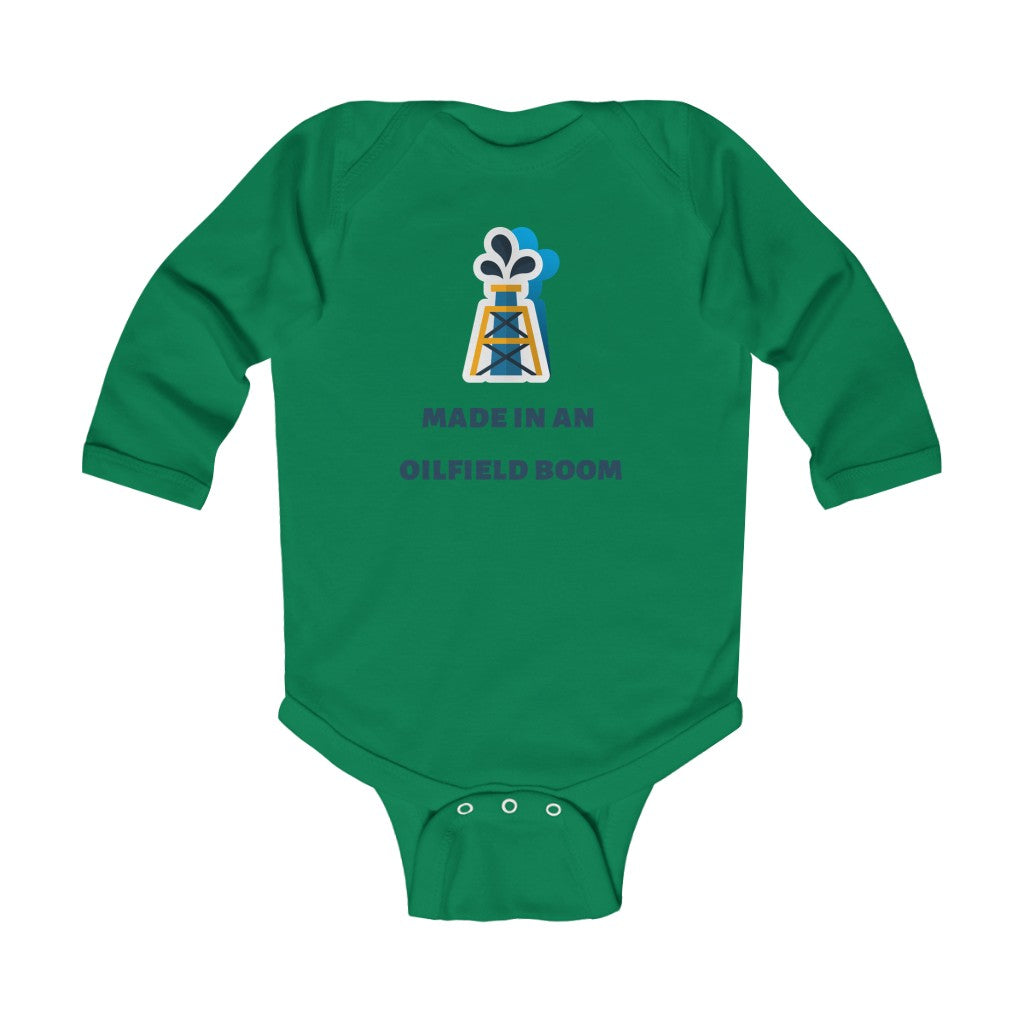 Made in an Oilfield Boom Infant Long Sleeve Bodysuit