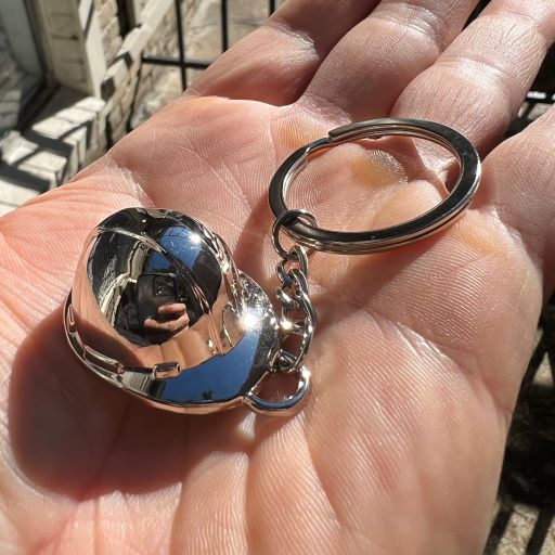 Hard Hat Keychain Silver