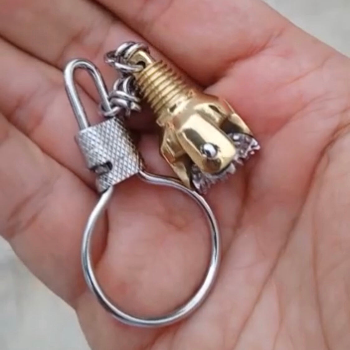 Oilfield Stainless Steel and Bronze Tricone Drill Bit Keychains