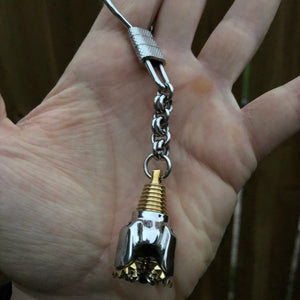 Oilfield Stainless Steel and Bronze Tricone Drill Bit Keychains