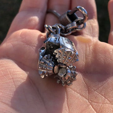 Oilfield Stainless Steel and Bronze Tricone Drill Bit Keychains