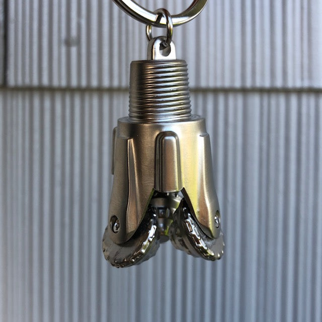 Oilfield Drill Bit Keychain Metal (Silver)